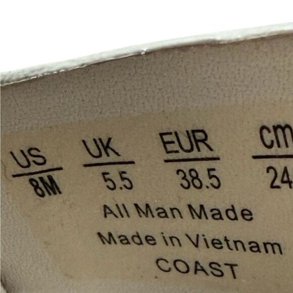 New Naturalizer Coast Gold Faux Leather Wedge Sandals Platinum Women’s Size 8 - Picture 8 of 11